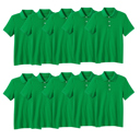 Kelly Green (5-Pack) 20 10-Pack School Uniform Tagless Polo Tshirt for Little Boys & Big Boys